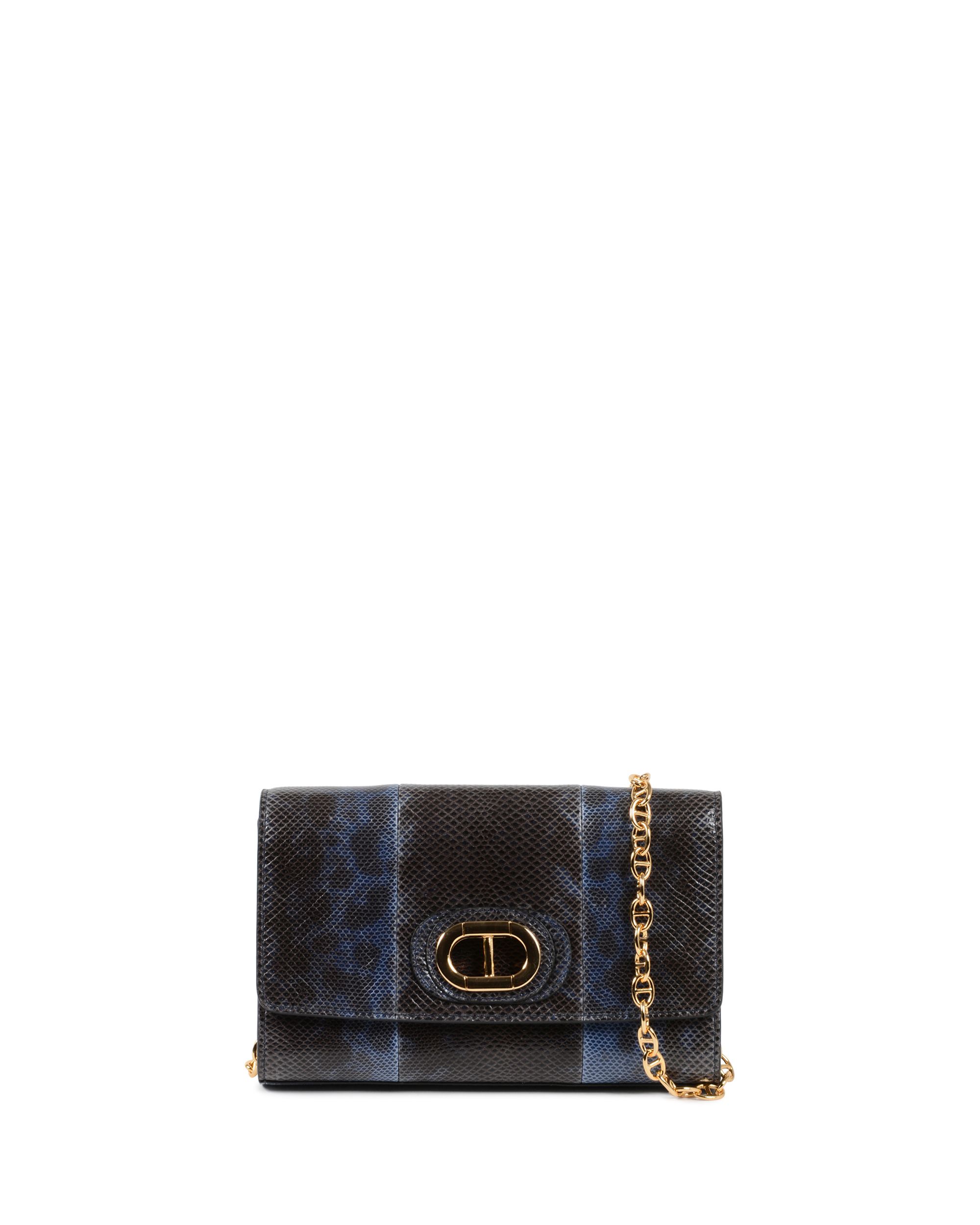 PB03 CLUTCH SMALL PITONE BLUE DENIM