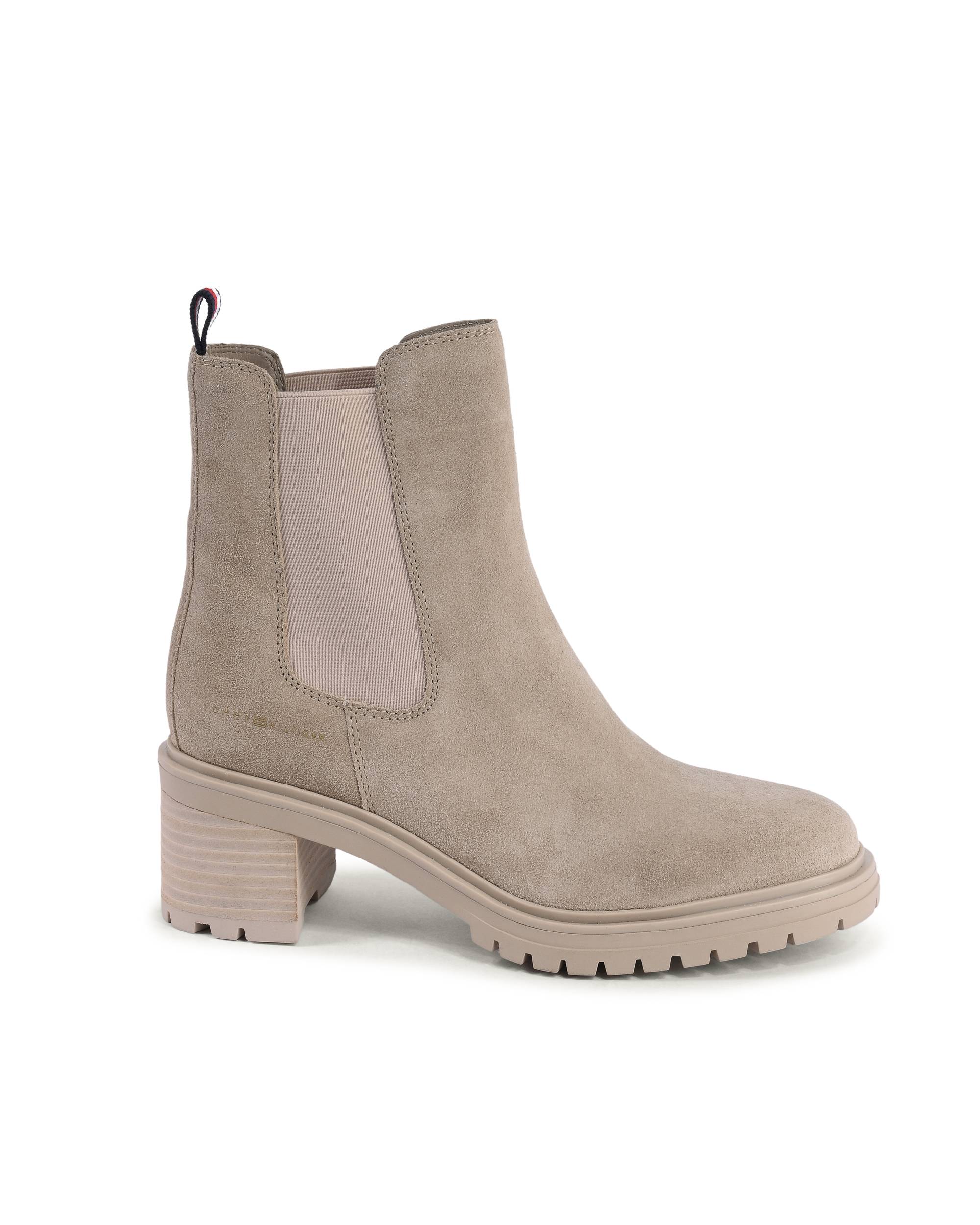Suede Tommy Stiefel Beige Tommy Hilfiger Damen Stiefel BEIGE